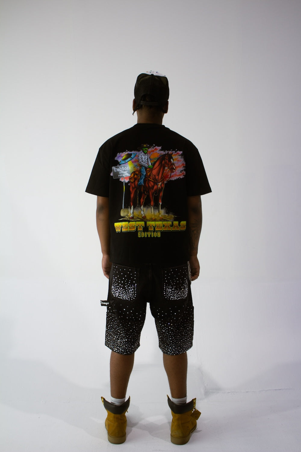 Rhinestone Jorts (Black)