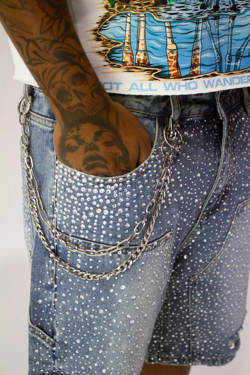 Rhinestone Jorts (Men)