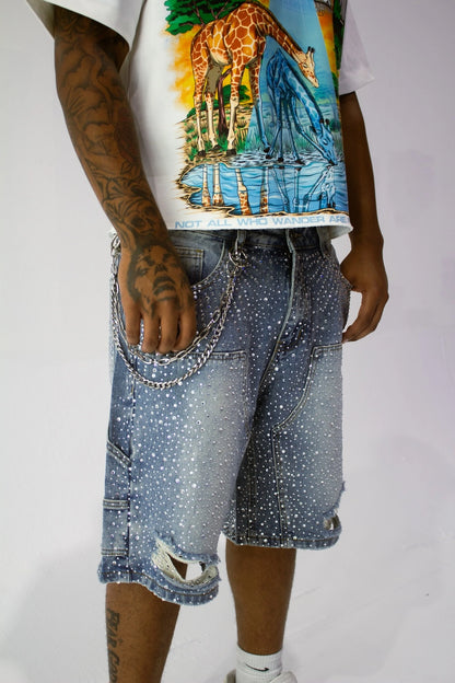 Rhinestone Jorts (Men)
